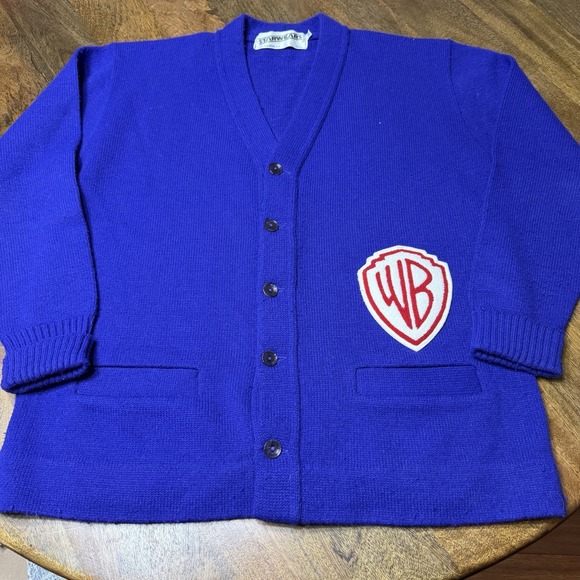 Vintage 90s Warner Brothers Store Employee Cardigan Sweater Sz. 44